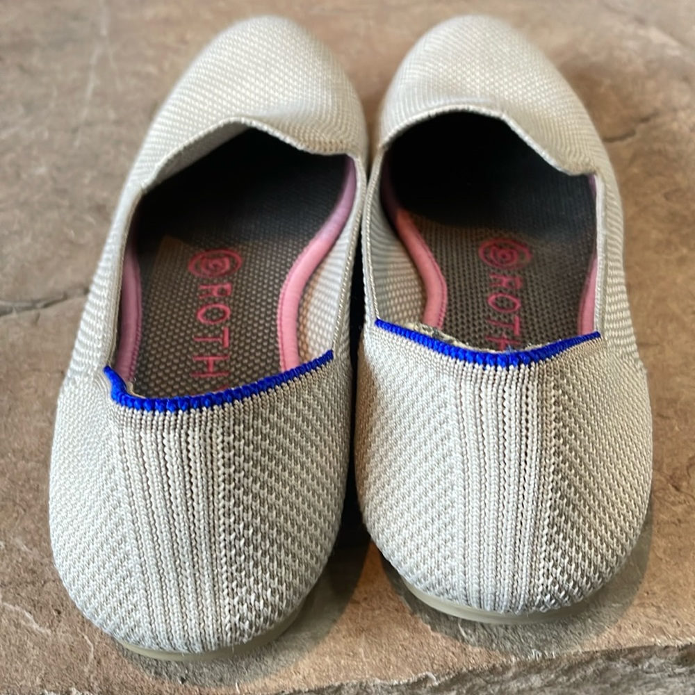 Rothy's Cream and Blue Flats - Picture 4 of 7
